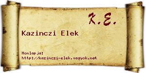 Kazinczi Elek névjegykártya